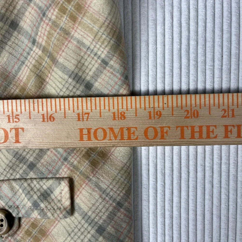 Vintage Mr. Mench Vest Mens M Beige Plaid Suit Waistcoat Spring Casual 70s 80s